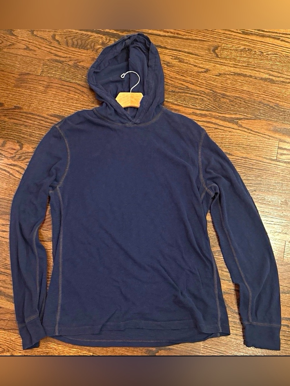 Vince Men's Lightweight Y2K Navy Hooded Pullover Sweatshirt Size M